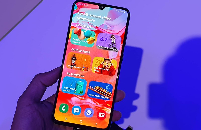 Giá bán điện thoại Samsung Galaxy A70 chính xác